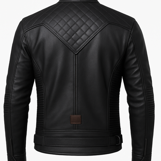 Black men's Goat leather jacket
