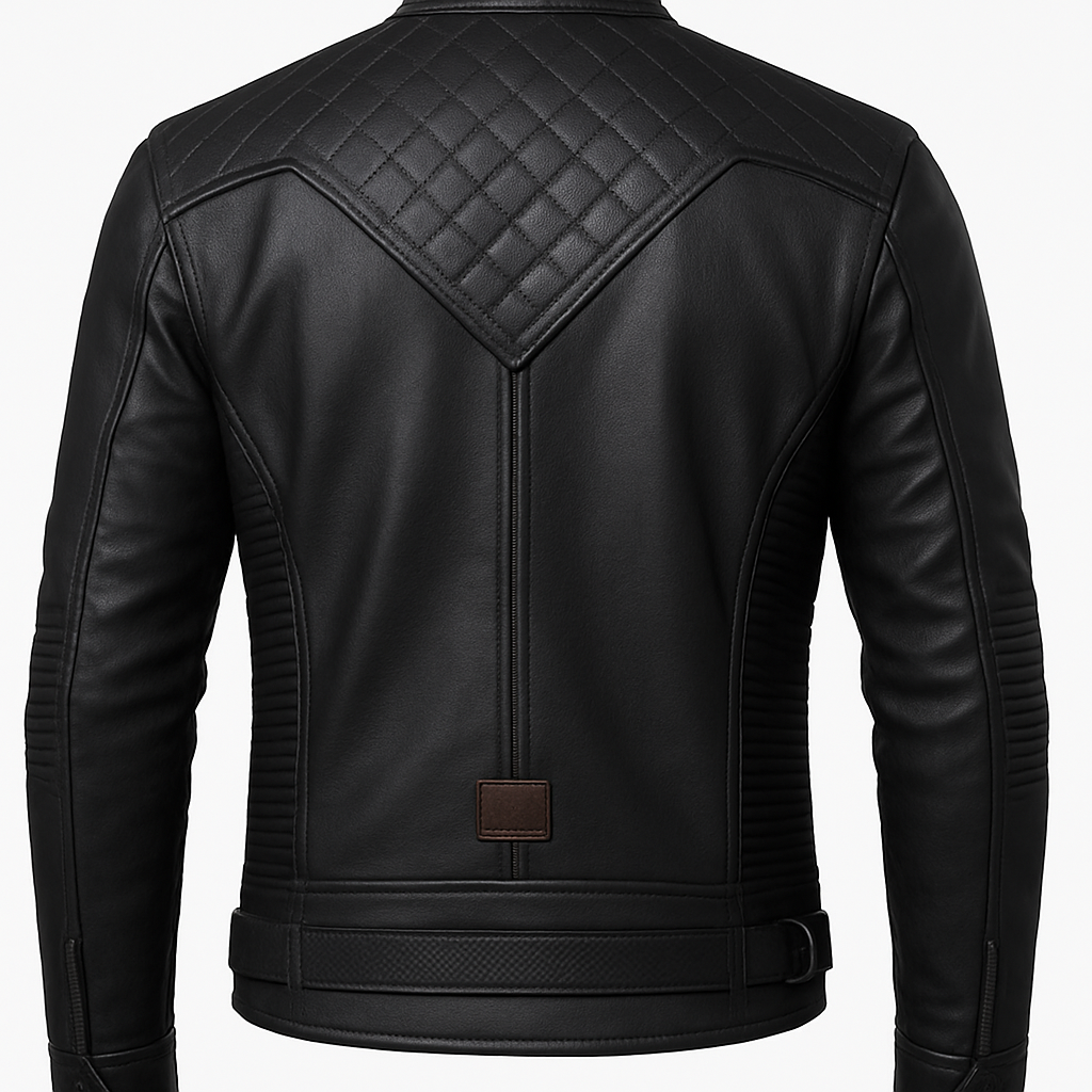 Black men's Goat leather jacket