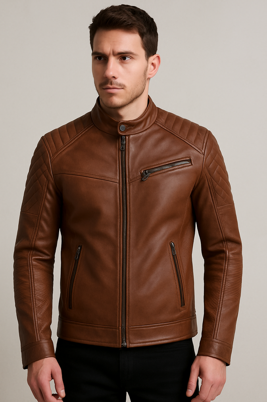 Ember Ridge – Custom Quilted Leather Jacket
