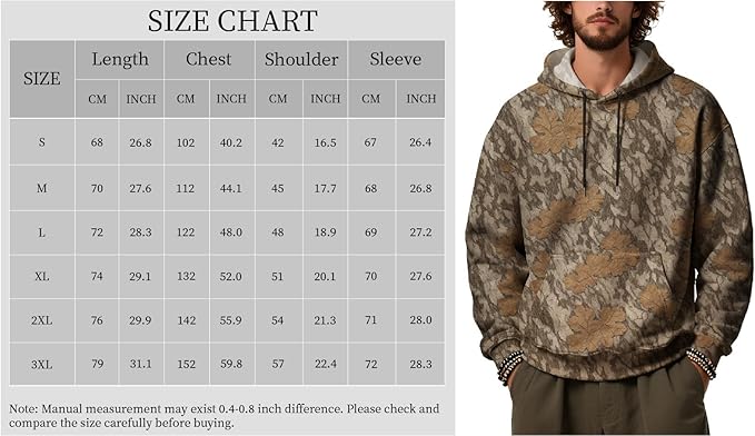 Men's Watercolor Camouflage Hoodie Artistic Print