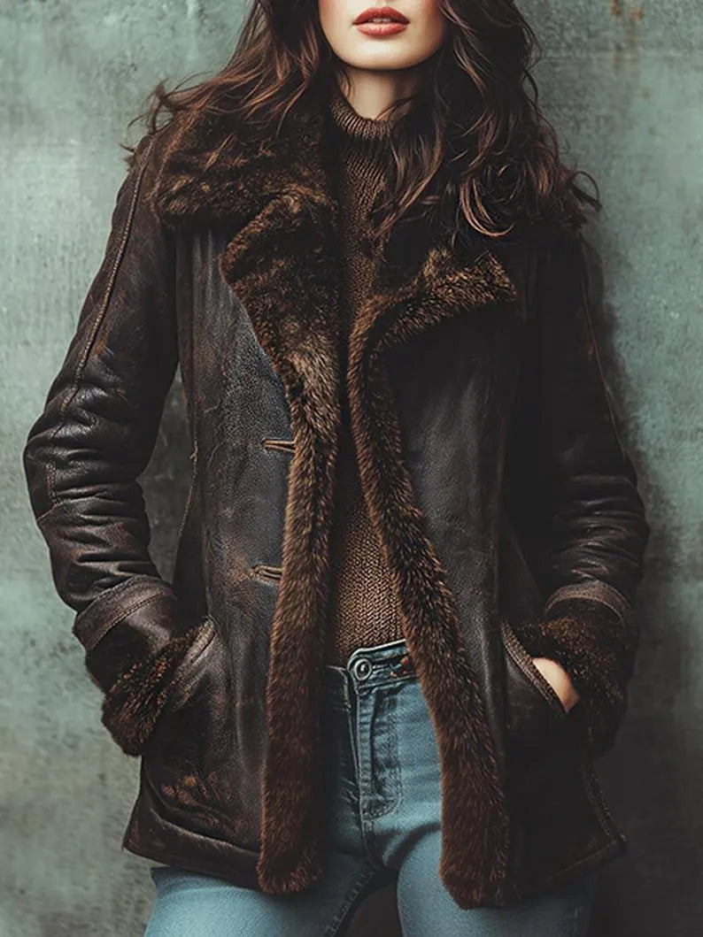 Women’s Shearling Sheepskin Fur Coat