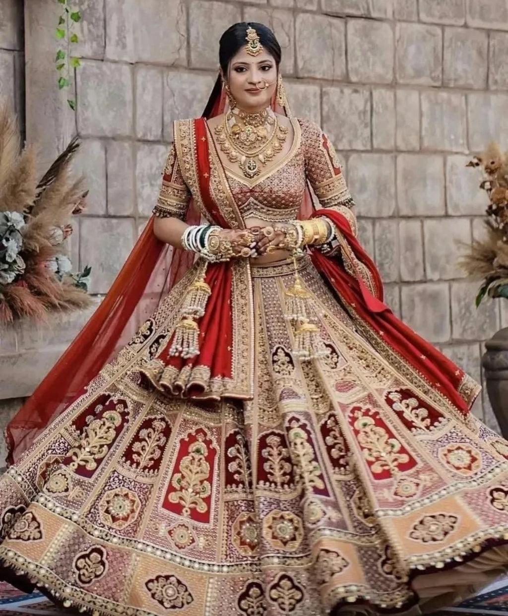 Classic Ivory & Gold Bridal Lehenga