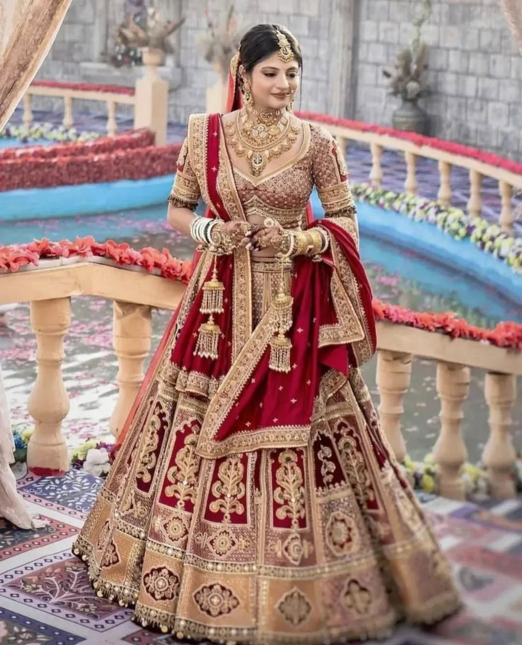 Classic Ivory & Gold Bridal Lehenga
